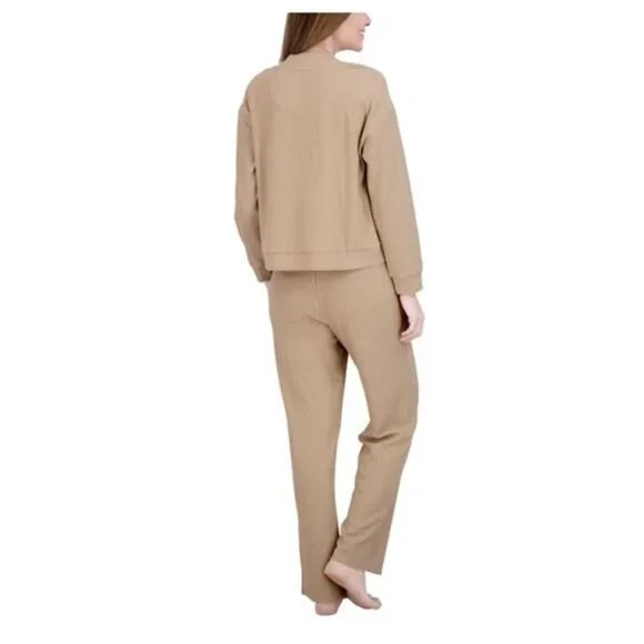 Live2Lounge Women's 3 Piece Textured Cable Knit Lounge Set - Picture 4 of 5